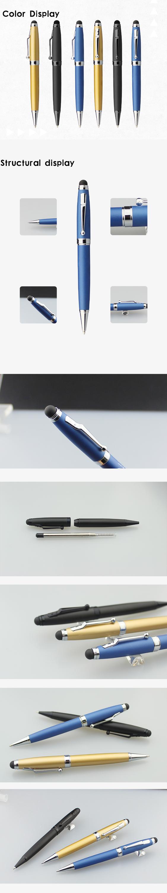 promotional custom logo smart ballpoint pen black luxury stylus pen stylus tip