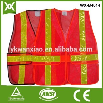 Factory made polyester flurescent high vis mesh safety mesh reflective waistcoat
