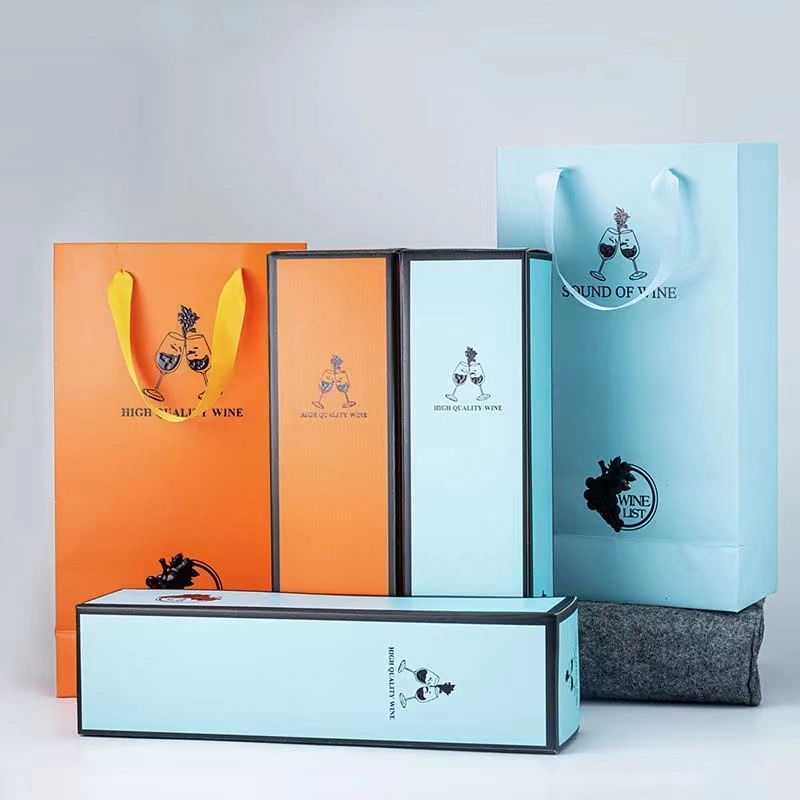 2024 Hot Sale Customized Cardboard Packaging Wine Box for 2 Bottle with Your Own Logo