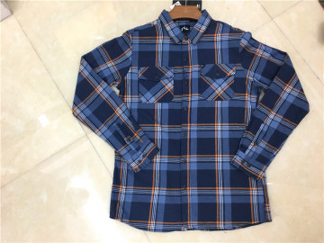 Men's 100% Cotton Long-Sleeved Plaid Shirt