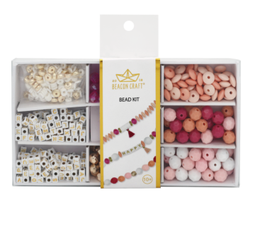 Pink Plastic Bead Kit: Crafting Supplies and DIY Projects