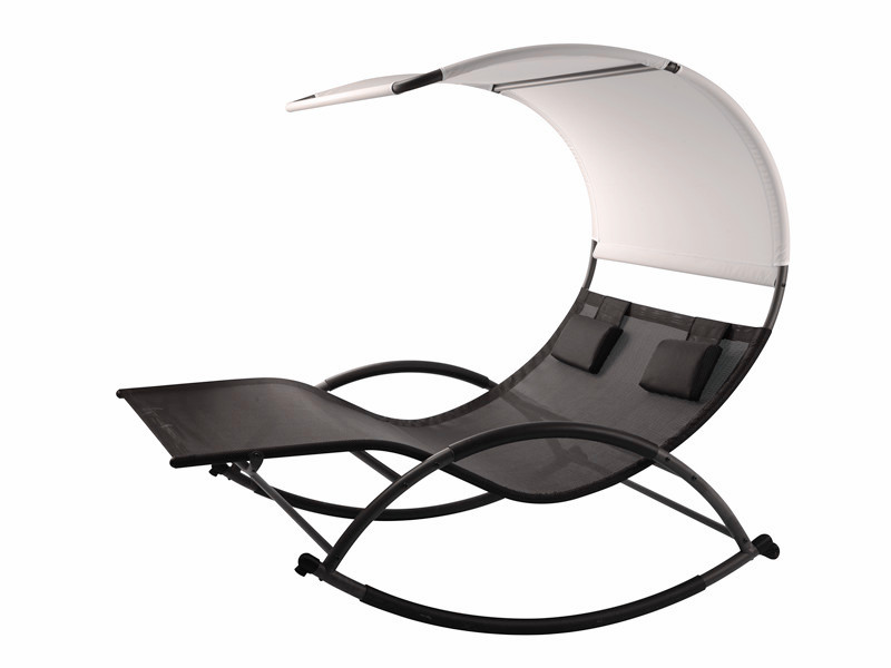 double chaise rocker with steel frame