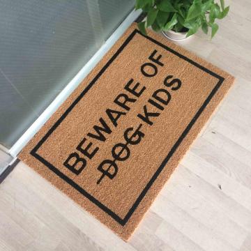 Handcrafted Humorous Fun Housewarming Doormats: Beware of Dog - Coconut Fiber Coir & Coco Mats