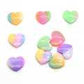 Gradient Pastel couleur paillettes coeur dos plat résine Cabochons pour Scrapbooking bricolage bijoux artisanat décoration