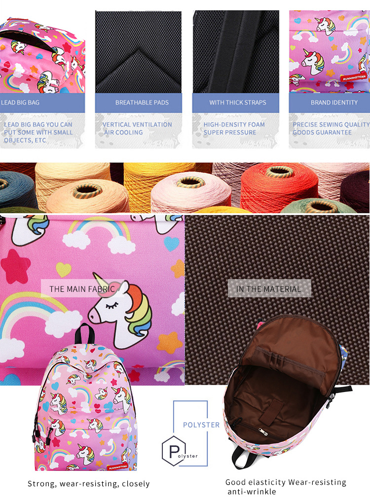 Primary and secondary school unicorn girls backpack 2019 (2)