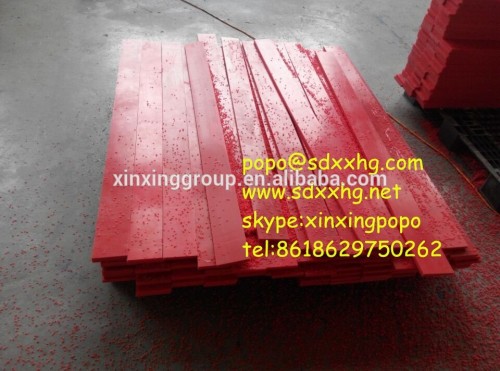 Red flat plastic polymer polyethylene wear strips