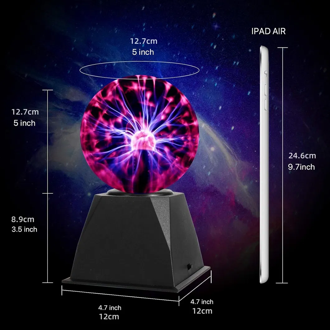 5-Inch Interactive Plasma Ball with Touch and Sound Sensitivity