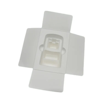 Biodegradable packaging molded paper pulp insert