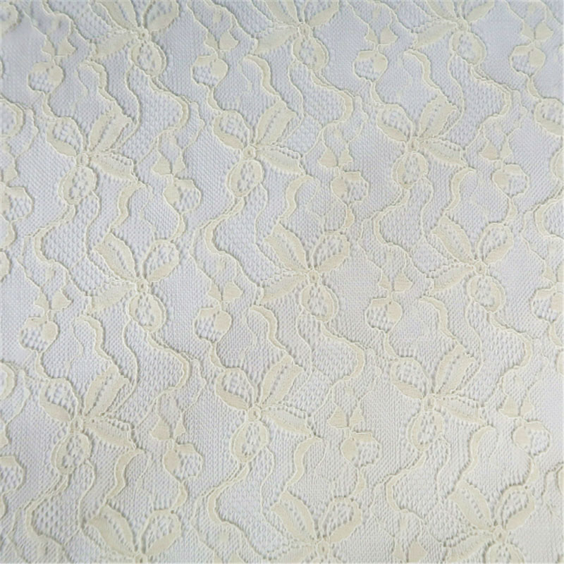 Off White Lace Mesh Fabric