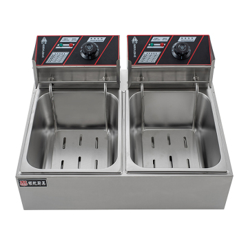 6+6L commercial Double cylinder double baskets electric fryer
