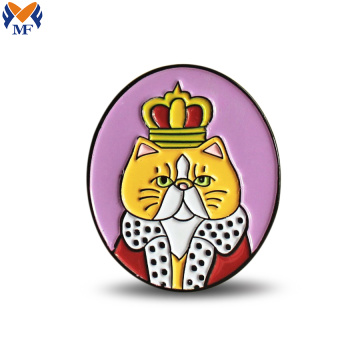 Anpassad metallkatt King Emamel Pin Badge