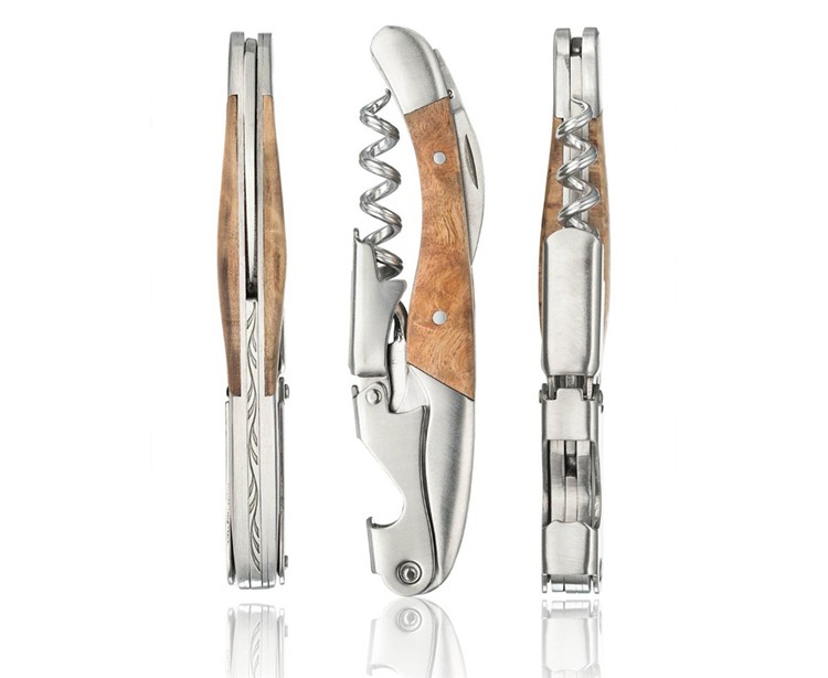 High quality Double hinge Rose Wood handle corkscrew waiter corkscrew