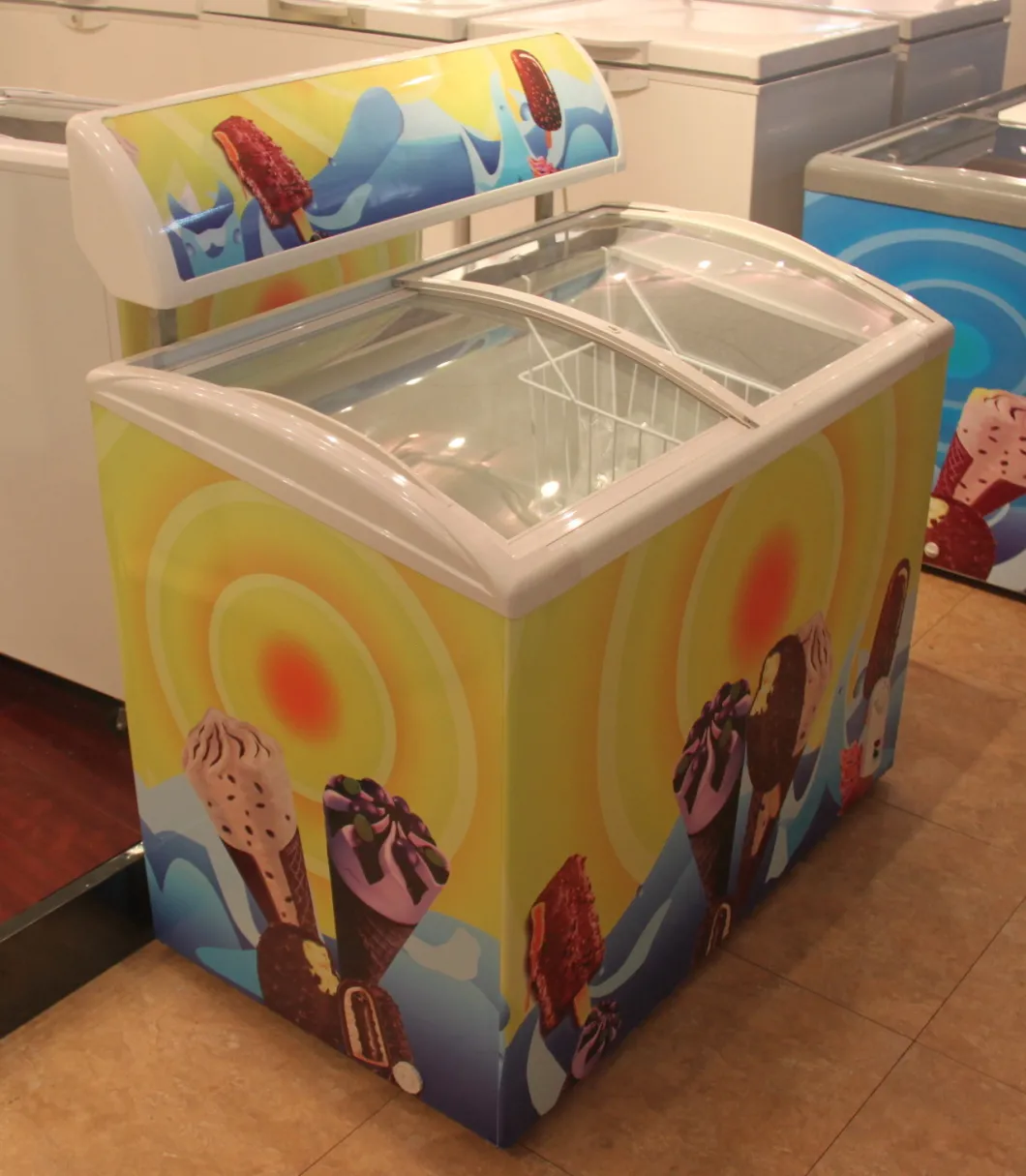 Small Ice Cream Freezer Glass Door Display Freezer