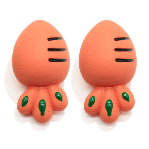 Kawaii 3D rzemiosło żywiczne Mini koraliki marchewkowe z tylnym otworem na opaskę do włosów do robienia guzików do ubrań dla dzieci