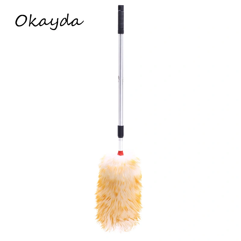 Sheepskin Wool Duster with Varnished Wood Handle