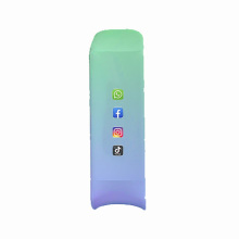 Customizable 360 Photo Booth iPad Sharing Station Stand with Logo Print Tension Fabric Design for Trade Shows and Exhibitions