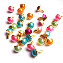 Round Pearl Rivets Jagged Bottom