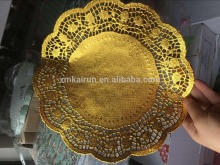 Cheapest Golden colored lace paper doilies/lace paper doilies