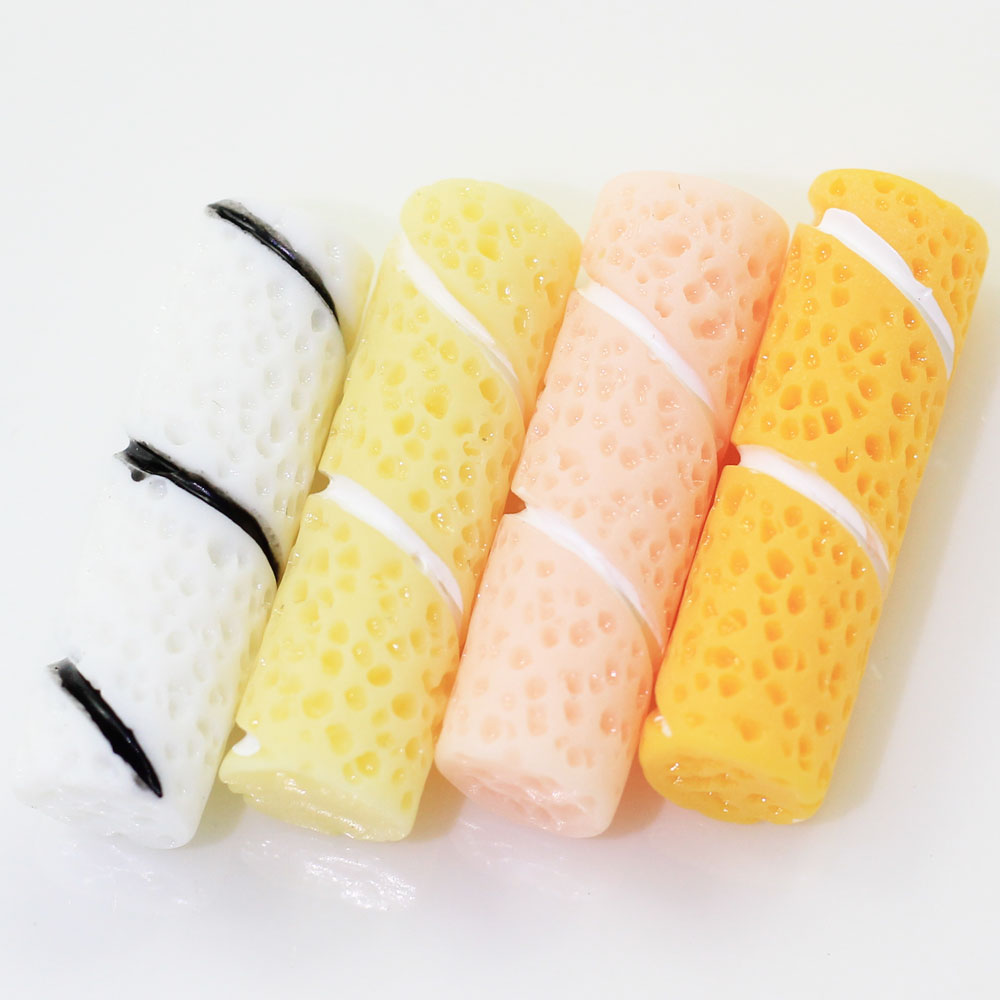 New Charms Chocolate Egg Roll Shaped Resins Cabochon For DIY Toy Decor For Kids Dollhouse Ornaments Craft Spacer