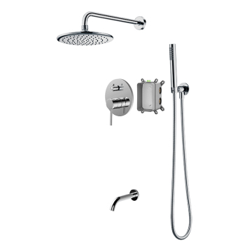 Brushed Nickel Brass Shower Faucet With Temp Control