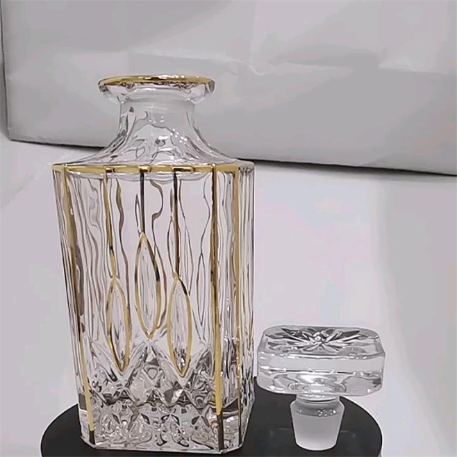 Vintage Square Glass Wine Bottle Wineware Crystal Glass Whiskey Bottle