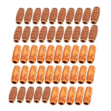 Factory Price Printed Flower Wood Beads Wooden Craft Loose Rice Shape Hair Beads