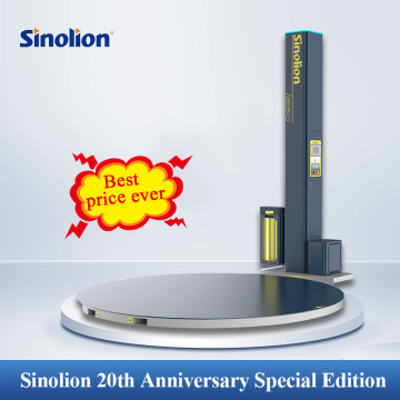 Automatic Pallet Wrapping Machine Manufacturer Inline/Online Rotary Arm Film Pallet Wrapping Machine