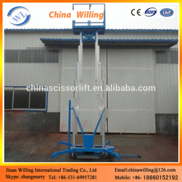 Vertical mast lift double mast telescopic aluminium lift