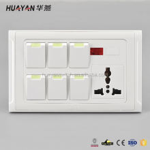 Modern style trendy style six gang wall switch