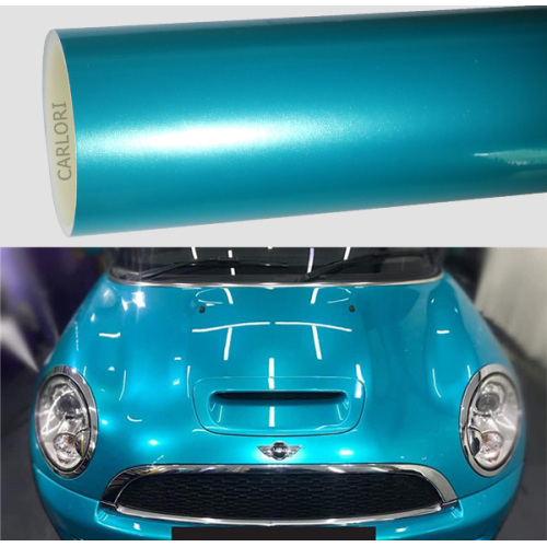 metallic gloss coral blue car vinyl wrap