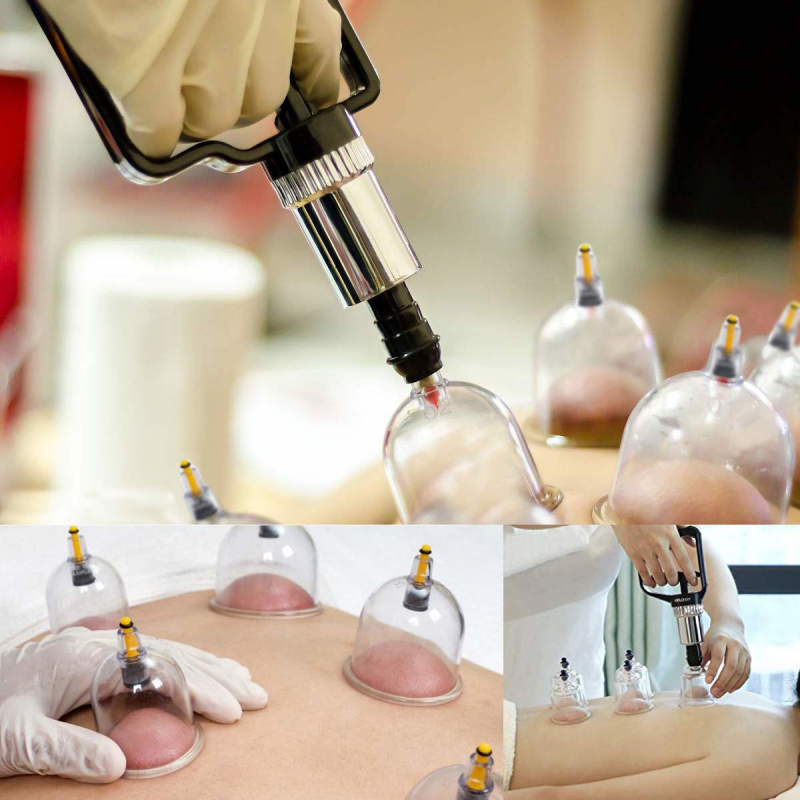 Hot sell Chinese traditional hijama cupping sets with ABS Big pump