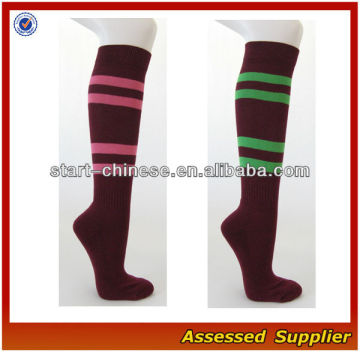 Striped Women Knee High Running Socks/ Knee Women Socks