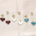 Star Moon Retro Love Multi-color Pendant Earrings