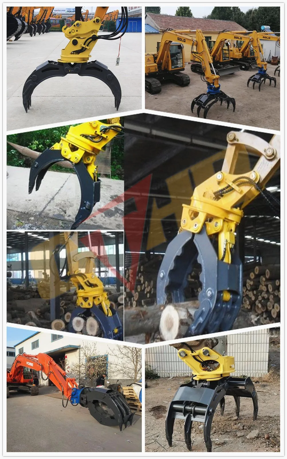 Excavator Forest Hydraulic Cylinder Grapple