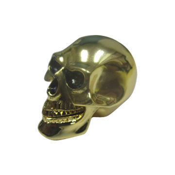 Brass Pencil Sharpener, Skull Shape, Gold Plated, OEM/ODM Orders Welcomed