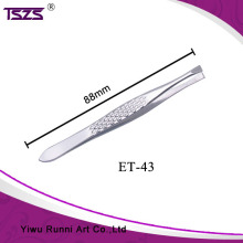 High Quality Silver Straight Eyebrow Trimmer Square Tip Tweezers