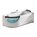 Corner Jetted Bathtub Luxury Whirlpool Bathtub for 1 Person with Glass