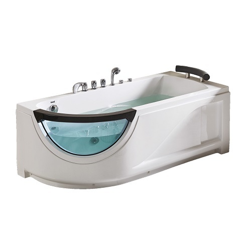 Luxury Whirlpool Bathtub for 1 Person with Glass