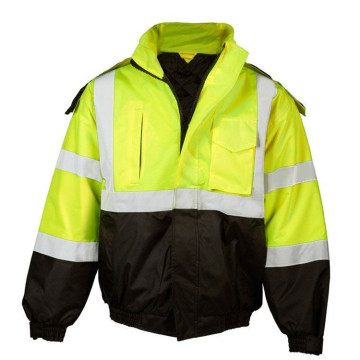 High visibility reflective safety bomber jacket