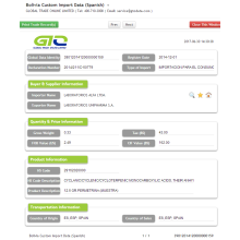 ボリビア輸入税関データ（スペイン語）