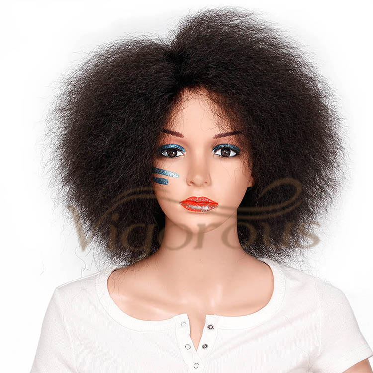 Vigorous Wholesale Top Quality Cheap Heat Resistant Vendor Afro Short Kinky Fluffy Wig For Black Women Synthetic Hair Wigs