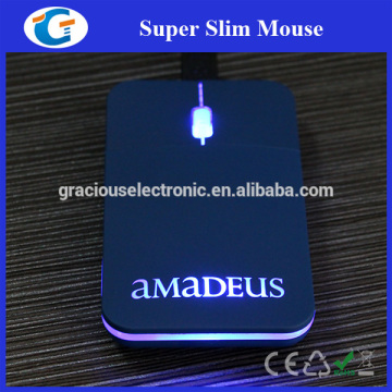 Gracious optical flat LED light optical mouse for premium give away