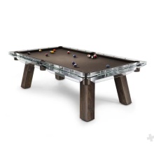 Modern Customizable Oak Wood Leg Glass Pool Table for Indoor Entertainment
