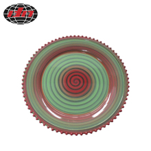 Multi Color Whorl Design Plastic Plate