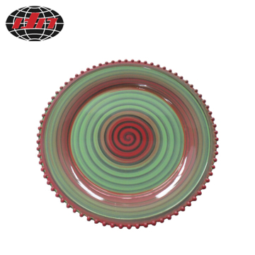 Multi Color Whorl Design Plastic Plate