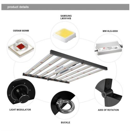 PHLIZON Samsung Lm301b 640w Led có thể gập lại Grow Light