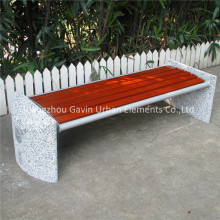 Camphor wood park bench concrete outdoor bench