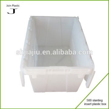 Clear plastic storage tote with lid