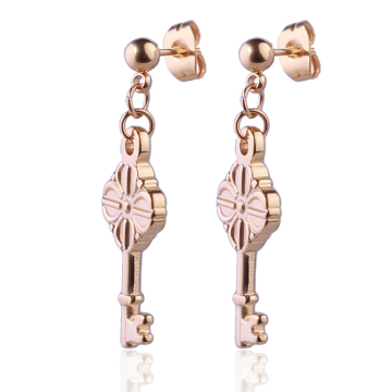 Hot selling gold plated key shaped bali jewelry earring