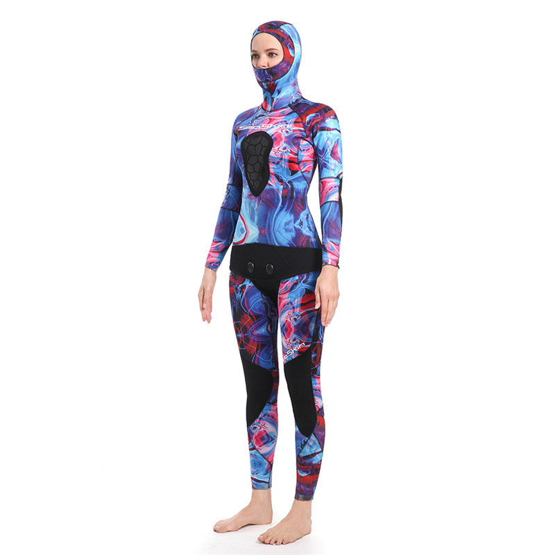 Seaskin Womens รองเข่า 2 ชิ้น Spearfishing Wetsuits